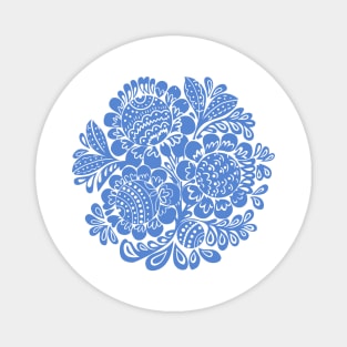 Flower circle Blue Magnet